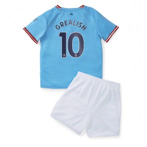 Manchester City Jack Grealish #10 kläder Barn 2022-23 Hemmatröja Kortärmad (+ korta byxor)